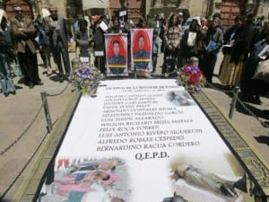 Recordando las víctimas de la masacre de El Pando hace un año.