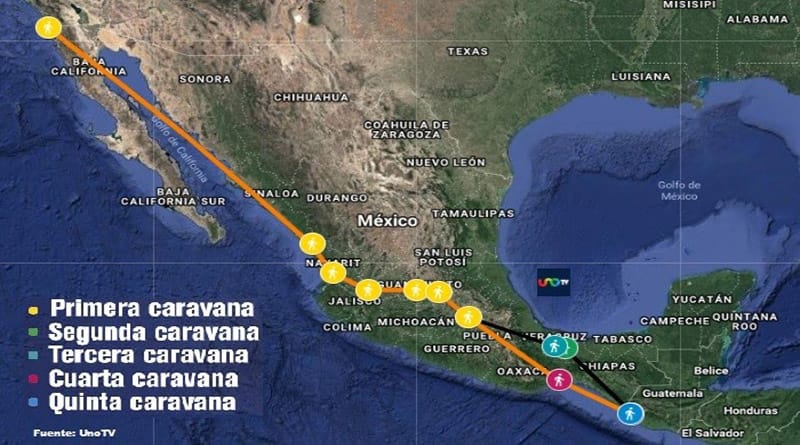 Cronolog a de las caravanas de migrantes un mes de su partida