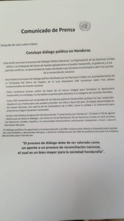 diálogo en Honduras