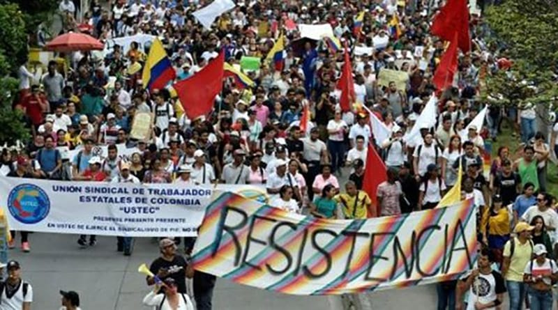 Colombia realiza segunda huelga